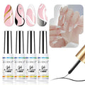 Nail Art Liner Set 4 Pcs Black White Gold Silver Colors Paint Swirl Built Thin Brush in Bottle Soak off Led Lamp Gel Liner Nail Polish Manicure Set