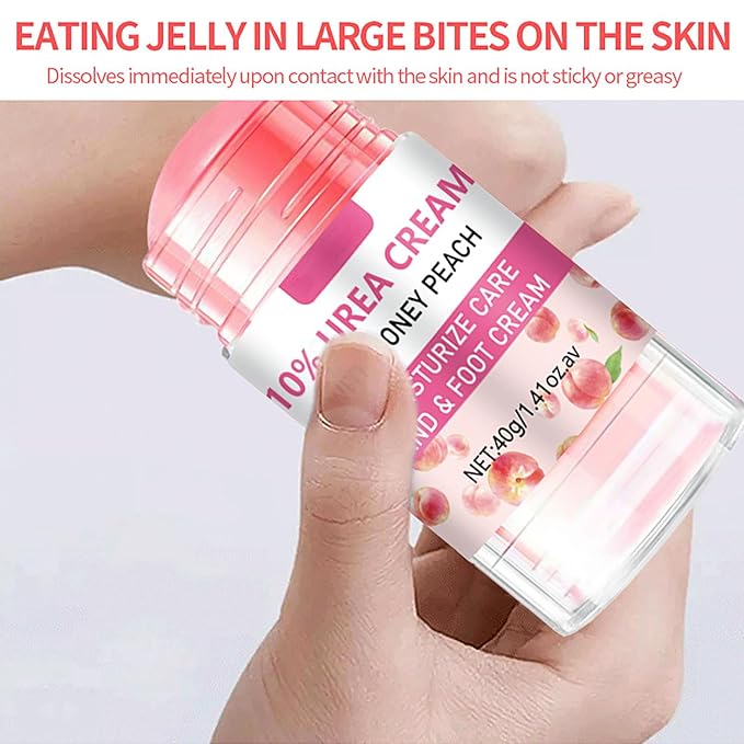 Hydrating and Anti-Cracking Foot Cream, Hand and Foot Stick Peach with Honey Hydrates and Repairs Dry Cracked Feet Moisturizer Balm for Smoothing and Soft Skin for Women and Men 1.41Oz