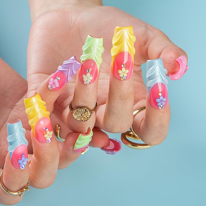 LOVFUL Short French Tip Press on Nails Glazed and Unbothered | Handmade Acrylic Press ons | Reusable Fake False Nails | Square Classic Regular 1.3in | H609-M