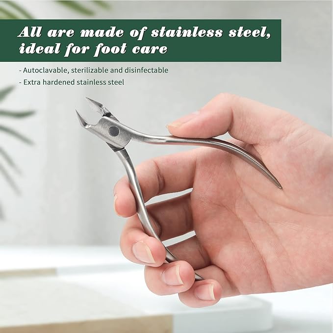 FVION Toenail Clipper Straight Blade, Professional Toe Nail Clipper for Senior, Ingrown Toenail Tool for Thick Ingrown Nails