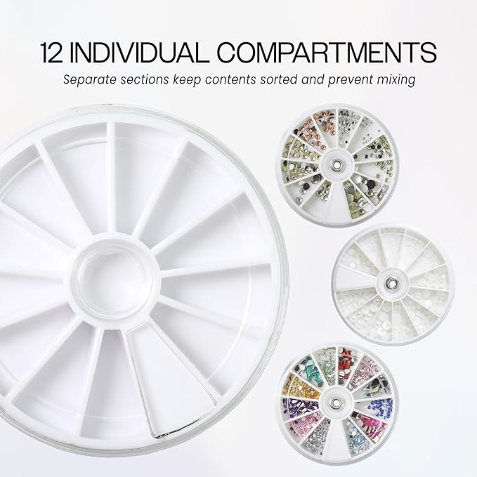 Nail Art Rhinestones Fake Pearl Gems Jewelry Decorations Manicure Wheel (5 Wheels, Empty Wheel)