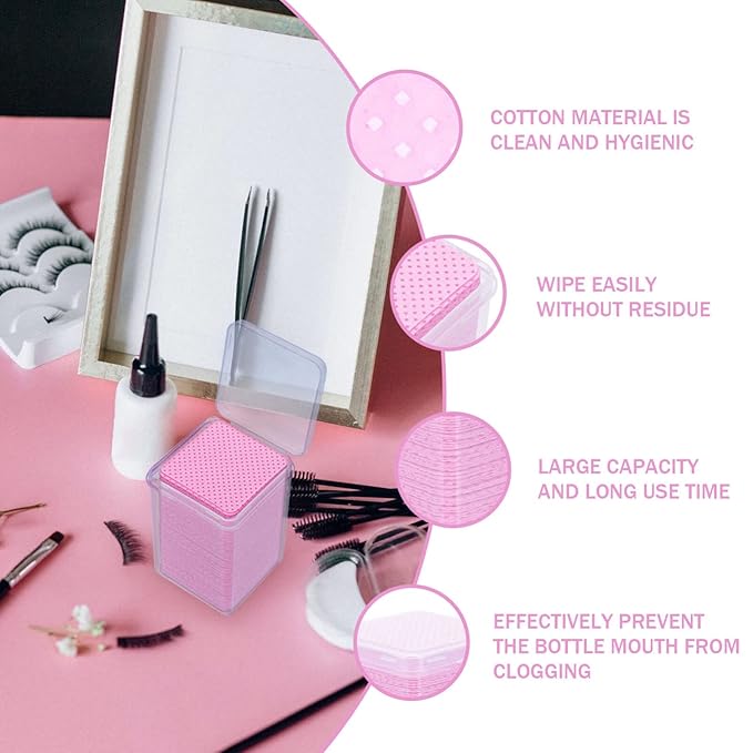 600pcs Cotton Cleaning for Eyelash Extension Removal Practical Tool for Daily Cleaning for Beauty Salons and Home Use Convenient Travel
