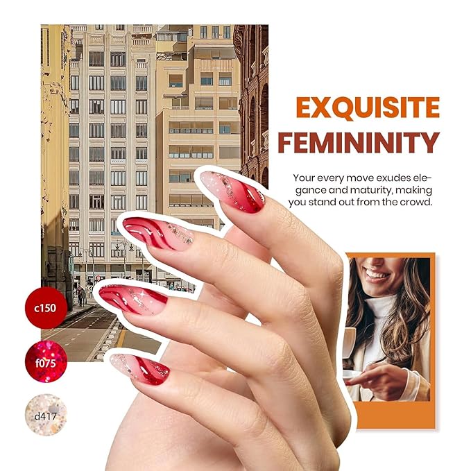 Beetles Gel Nail Polish Kit with U V Light, 75PCS Gel Nail Kit with Base Top Coat 45 Colors Gel Polish Set Burgundy Red Exquisite Femininity Manicure Set Home Salon DIY Gifts for Women Girls Teens