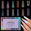 Dual Forms for Poly Nail Gel, 288PCS 12 Colors Dual Nail Forms Extension Molds Stiletto Coffin Square Acrylic Nail Tips 12 Shapes for Builder Gel Manicure Nail Art Design Salon DIY at Home