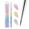 PANA 3D Kolinsky Nail Art Brush - Rainbow Glitter Handle, Size 2 - Acrylic Nail Art Sculpture Brush for Manicures Pedicure Salon Professional or Beginner