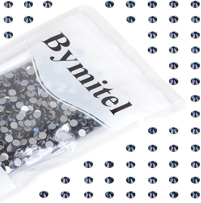 1440PCS Art Nail Rhinestones Non Hotfix Glue Fix Round Crystals Glass Flatback for DIY Jewelry Making with one Picking Pen (ss20 1440pcs, Montana)