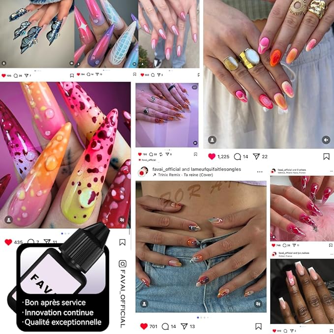 FAVAI 6 Colors Airbrush Gel Nail Polish 6 * 15ml - Vintage Collection (#V), Gel Polish Art Manicure Salon DIY at Home for Women, Ombre Nail Polish