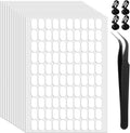 1200 Pcs Double Sided Adhesive Nail Tapes False Tip Sticky Tabs for Press on Pre-Cut Nails Display Strips with Tweezer for Nail Art Stand Practice Holder Color Chart Book
