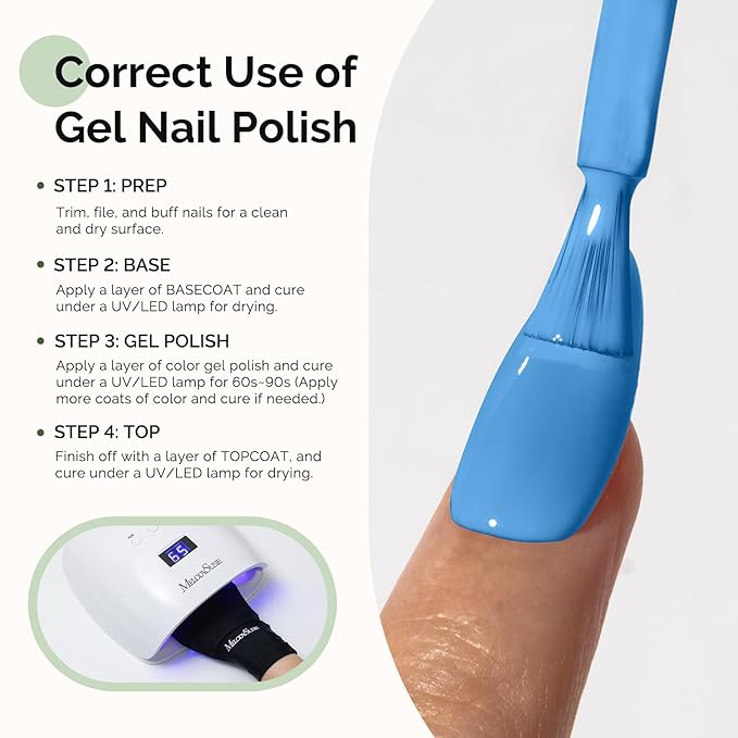 MelodySusie Hema Free Gel Nail Polish, 0.5 Fl Oz Thick Steel Blue Gel Polish, Non-Toxic, Long Lasting, Soak Off UV Nail Polish, Manicure Nail Design Salon DIY Nail Art at Home K0738