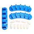 3 pcs False Nail Art Tips Practice Display Stand Tool with 10 pcs False Nail Tips for Gel Nail Polish DIY Nail Training Tools (Blue)