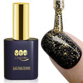 YTD Likomey Gel Polish Polish Gold Foil Top Coat,Glossy No Wipe Long Lasting Shiny Finish Clear Gold Glitter Sparkle,Salon Home DIY UV Manicure Nail Art Varnish UV Nail Gel,15ml 0.5 Fl Oz