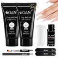 BQAN Poly Nail Gel, 2 Pcs Clear Poly Extension Gel (30ml) with Slip Solution & Brush, for Long-Lasting Nail Extensions | Builder | Salon-Quality DIY & Home Use (Clear)