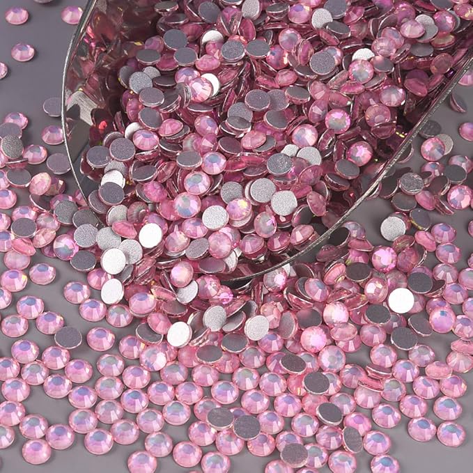 Blinginbox Rhinestones for Crafting,Flatback Rhinestones Glass Gems Stones Round Gemstones Non-Hotfix Crystal for Crafts Nail Decoration,Pink Fairy Crystal(3.8-4.0mm) SS16/1440pcs