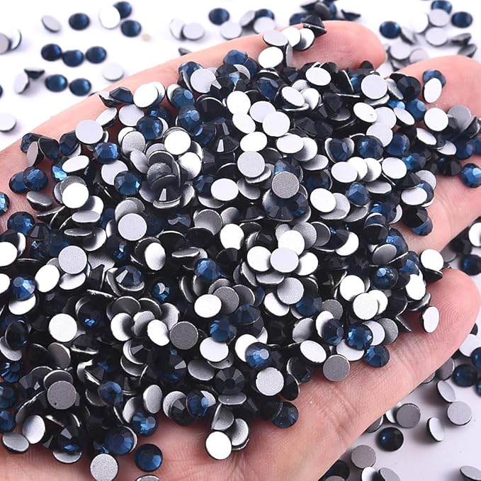 Blinginbox 1440 Pieces SS20/4.6-4.8mm Flat Back Crystal Rhinestones Round Gems for Nail Art,Montana