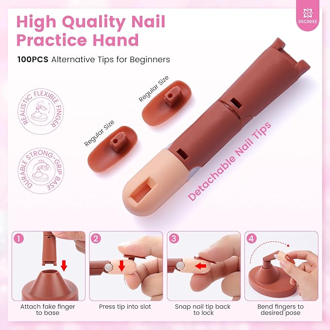 Nail Kit for Beginners with Everything: Professional Nail Acrylic Powder Liquid Set with Practice Finger Drill U V Light in Makeup Bag for Women Salon Home (Pink)