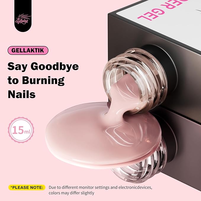 Builder Gel for Nails, 4X15ml 7 in 1 Builder Gel Nail Polish, LED Lamp Cured for Clear Rubber Base & Strengthener Extensions, Thickening, Repair (Clear, White, Nude, Pink)