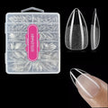 Almond Nail Tips:Full Cover Almond Press On Nails,Soft Gel Nail Tips X Half Matte False Nail Tips Pre-shaped Short Nails Tips12 Sizes300pcs,Clear Gelly Tips for Home Salon Daily Nail Art