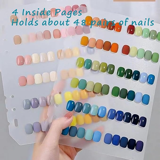 Nail Storage Organizer: A5 Nail Display Book Fake Nail Holder Press on Nail Case Art Nail Organizer Nail Storage Box, Nail Swatch Book Fake Nail Storage Package