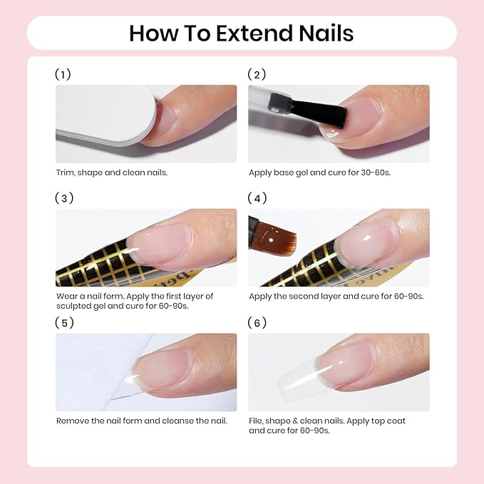 Beetles Builder Gel Nude Pink Sculpted Gel High Hardness for Nail Extension Broken Repair Protection Durable for Home Salon UV LED Lamp Cured Nail DIY Art Manicure 1 oz