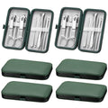 Hanaive 6 Set Manicure Set 48Pcs Nail Clippers Pedicure Kit 8 in 1 Stainless Steel Grooming Kit Professional Nail Care Tools with Luxurious Travel Case for Men Women Gift(Green)