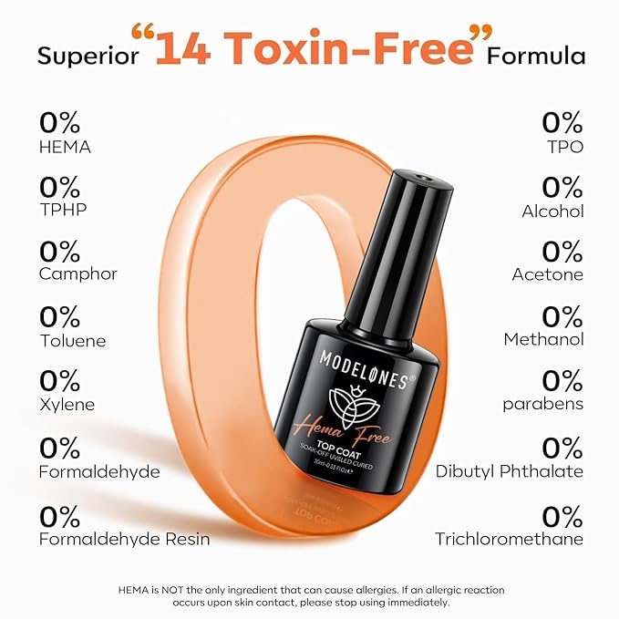 modelones No Wipe Gel Top Coat and Base Coat Set, 2 Pcs Clear Glossy Hema Free Base Top Coat Gel Nail Polish Long Lasting for Spring Nail Polish, Acrylic Nails Soak Off Nail Lamp Nail Art Home Salon