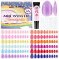 EBANKU Press on Nails, 12 Colors 288PCS Press on Nails Short Almond Matte Glossy Natural Fit Lightweight Fake Nails for Girls Christmas