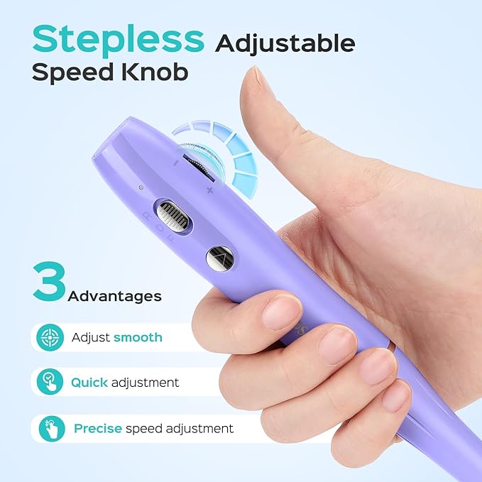 COSLUS C42 Cordless Electric Nail Drill File: Nail Drill Machine with Stepless Speed Knob for Acrylic Gel Dip Powder Polish, Professional Portable Manicure Pedicure Rechargeable for Home Salon Use