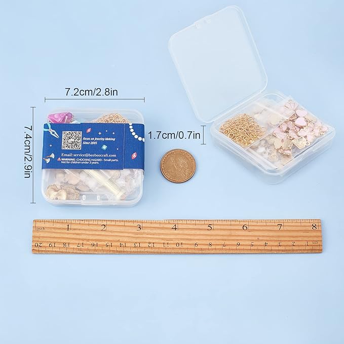 SUNNYCLUE 1 Box 270Pcs Nail Piercing Charms Set Art Pierced Tools Star Heart Butterfly Alloy Enamel Charms Dangle Hand Drill Jump Rings for Fingernail Jewelry Decorations Crafts Supplies