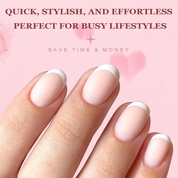 AddFavor Press on Nails Short Oval Fake Nails, 576pcs 24 Colors Oval Press on Nails Full Cover Acrylic Nail Press ons, Matte False Nail Tips for Women Glue on Nail