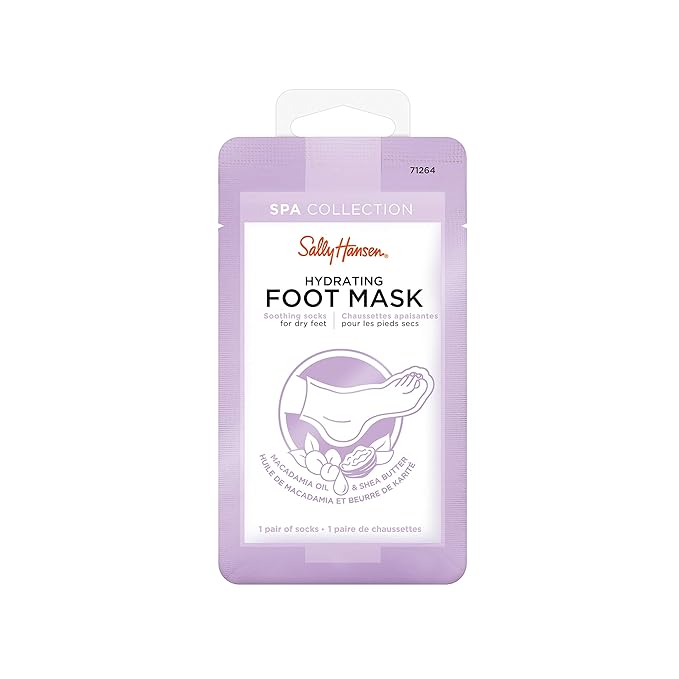 Sally Hansen Nail Treatment Spa Collection Hydrating Foot Mask | Soothes and Moisturizes Dry Feet | Enriched with Vitamin E, Macadamia & Shea Butter
