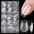 300pc Extra Short Coffin Nail Tips, Soft Gel Nail Tip XS Fake Nails Squoval Artificial Fingernail, 15 Sizes Full Cover Clear Press on Nail Short Coffin Acrylic Nails Tips for Nail Extension