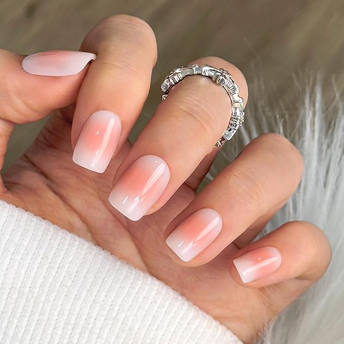 CurvLife Press On Nails – 30Pcs Soft Gel Fake Nails, Reusable Glue On Nail Kit with Adhesive Tabs, Natural Fit & Salon-Quality for Women & Girls (Dew Touch)