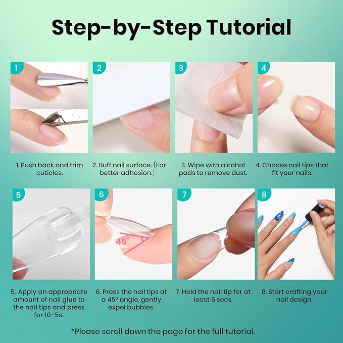 Beetles 10ml Super Strong Nail Glue for Press On Nails, Upgraded Formula, Quick-Dry Brush On, No UV Needed, Long-Lasting for Nail Tips & Acrylics Fake Nails, DIY Home Manicure