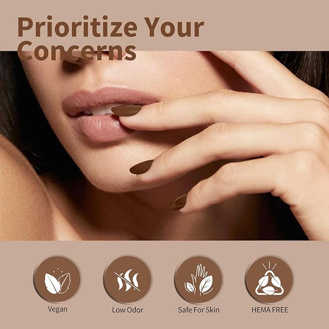 CANNI Brown Fall Gel Nail Polish, 1Pcs Chocolate Brown Gel Polish Fall Winter Color High Gloss Soak Off U V Nail Manicure Salon DIY