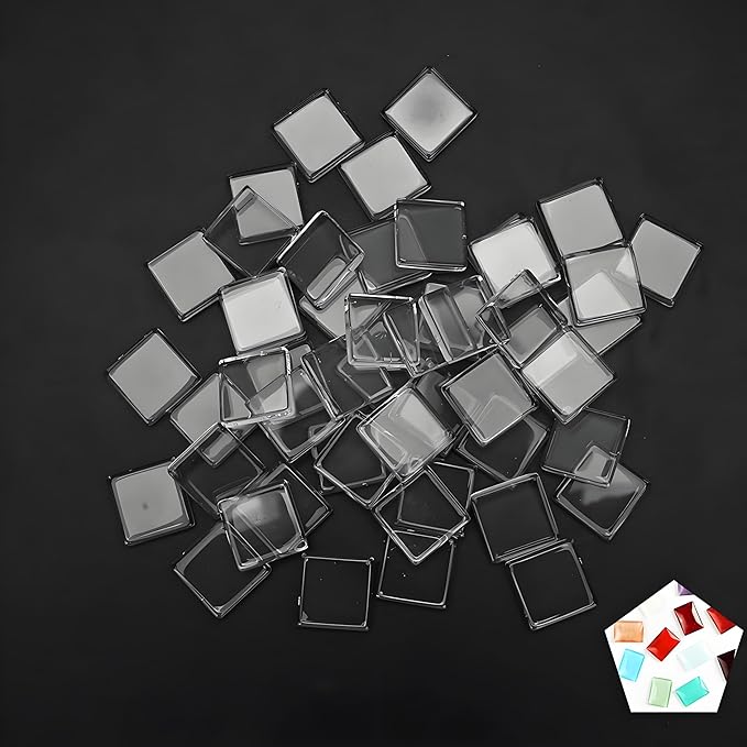 Dioche 50pcs Glass Nail Gel Polish Color Display Cards – Transparent Nail Polish Swatch Cards for Home & Professional Nail Salons