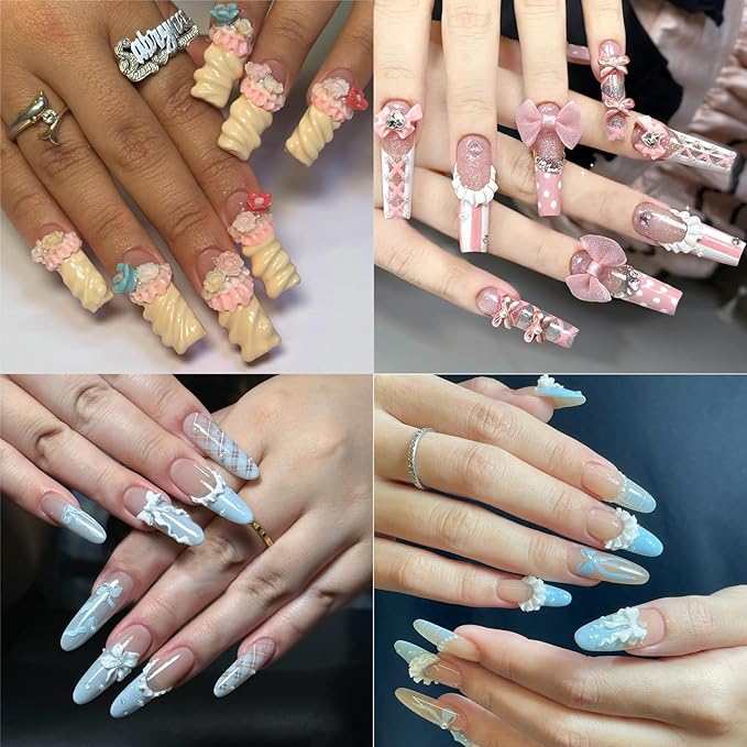 Lace Nail Art Mold French Skirt Transparent Silicone Mould Embossed Stencils Casting Molds DIY Crystal Nail Tools Handmade Craft Template Carving Mould for Women Manicure Decoration