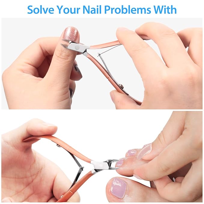 Mudder 3 Packs Cuticle Trimmer Nippers Cutter Tool Stainless Steel Nail Cuticle Scissors Remover with Pointed Blade Scissors Pedicure Manicure Tool for Fingernails and Toenails Nails Care