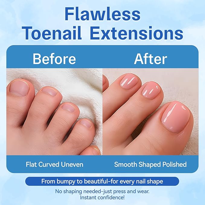 Straight Polygel Dual Wide Toe Nail Forms for Poly Gel Extensions, Larger Flat Full Cover Molds for French Toenail, Press on Toenails for Women Extensions Home DIY Nail Salon 160PCS 16Sizes