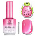 Beetles Pitaya Glow Pink Cat Eye Gel Nail Polish - 15ML Glitter Pink Cat Eye Spring Gel Polish Magnetic Shimmer Effect Soak Off UV Nail Art Design Salon DIY Manicure Gift for Women