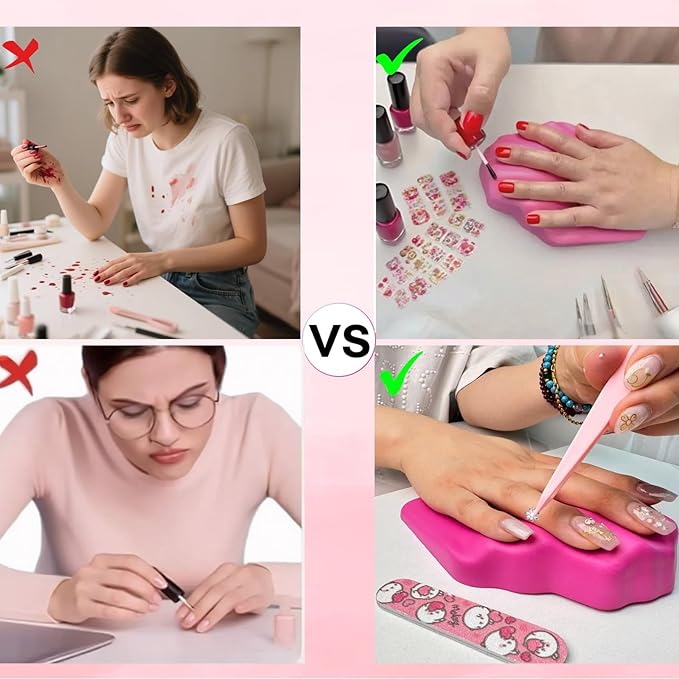 arm rest for nails tech 4pcs Silicone nail accessories,nail arm rest manicure arm rest nail hand rest arm rest for nails Suitable use at home Nail Technician Use Must Have Nail Pillow