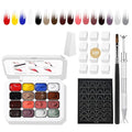 16 Colors Ombre Gel Nail Polish Set,Ombre Color Palette Pat Painting Gradient Blooming Gel Polish with 100Pcs Nail Sponges for Gradient Gels Nail Art Patting in Salon or Home Use