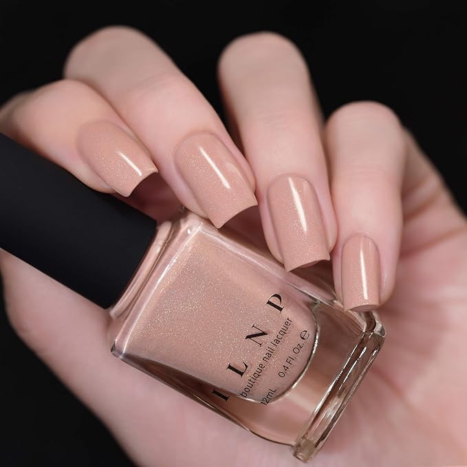 ILNP Overcoat - Creamy Beige Neutral Nude Nail Polish, Subtle Holographic, Chip Resistant, 7-Free, Non-Toxic, Vegan, Cruelty Free, 12ml