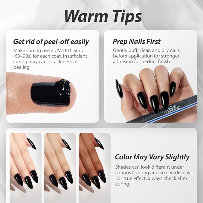 Makartt Ultra Pigmented Black Gel Nail Polish 15ml One N'Done Black Gel Polish One-Coat Soak Off High-Gloss Ceramic Shine, Salon-Grade UV Nail Art Manicure DIY Salon Home - Night Script