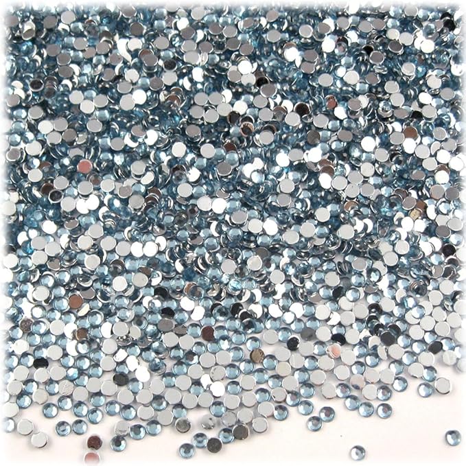 The Crafts Outlet 5,000pc Rhinestones Round 2mm Tiny for Nails - Flatback Light Orange