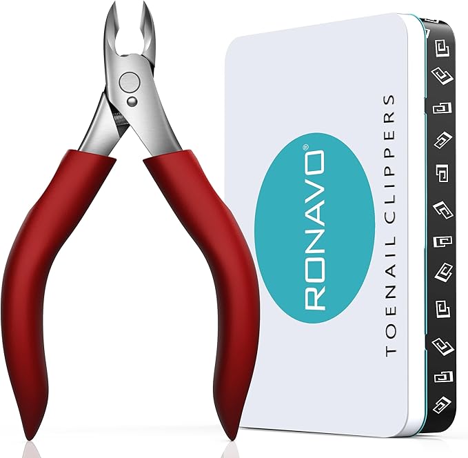 Toenail Clippers for Thick Nails for Seniors - Heavy Duty Toe Nail Clippers for Men & Elderly with Thick Toenails, Professional Nail Clippers with Long Handle for Inflexible Joints, Sharp Curved Blade