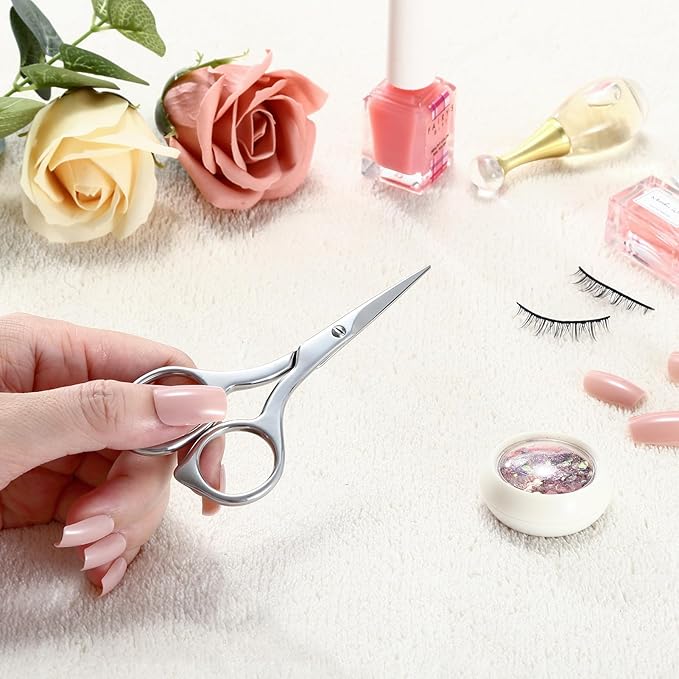 LIVINGO Nail Scissors - Precision Grooming Sharp Blade Pointed Tip Manicure Cuticle Trimming Fingernails, Toenails, Stainless Steel