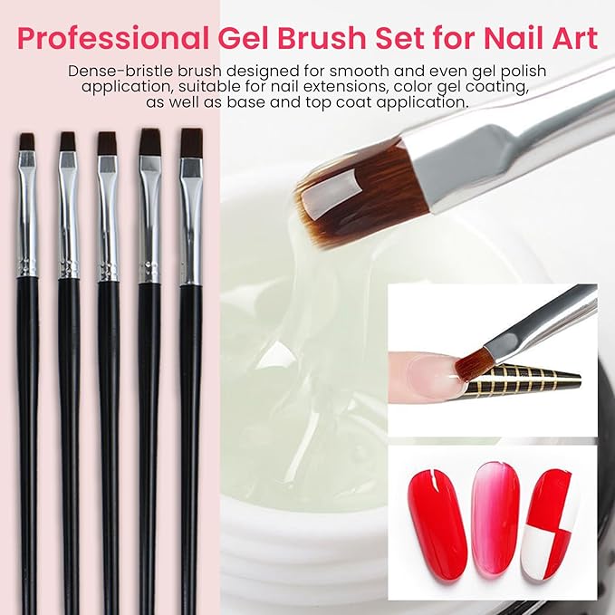 36 PCS Nail Art Brushes Set, Striping Brushes for Long Lines, Dotting Tools for Nail Supplies, Powder Brush for Gel Polish Design, Must Have Nail Tech for Salon Home