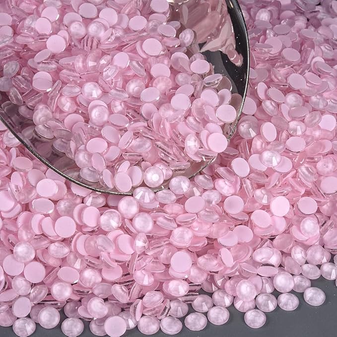 Blinginbox Flatback Rhinestones Round Gems, 1440pcs Luminous Series Glass Stones Neon Gems Non Hotfix Crystal Rhinestones for Nail Charms Crafts Clothes Tumblers,Mac. Lt. Pink Luminous,SS16.