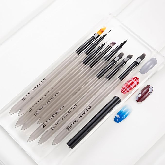 Ombre Nail Brushes (Fan-Shaped), Ombre Brush for Gel Nails, Gradient Manicure Brushes Pen, Glitter Nail Art Design Painting Tools for Salon & Home, Nail Artists & DIY Enthusiasts
