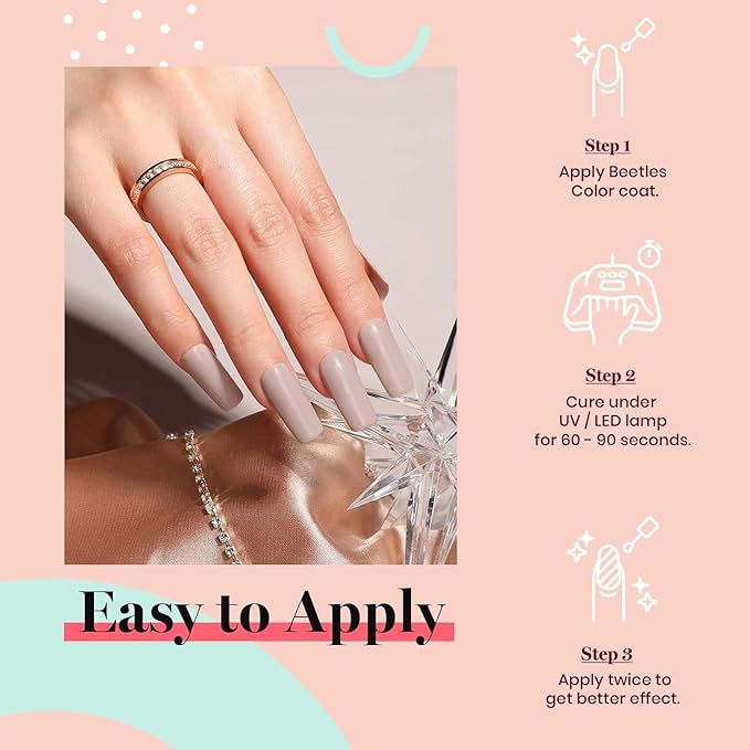 Beetles Nude Gel Nail Polish, 1pc 15ml Neutral Grey Taupe Spring Gel Polish Soak Off U V LED Nail Lamp Nail Art Manicure Salon DIY Home